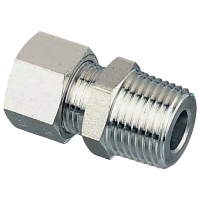 Legris LF3000 Series Straight Threaded Adaptor NPT 1/8 Male to Push In 8 mm Threaded-to-Tube Connection Style, 1805 08 11