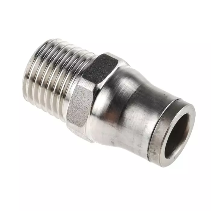 Legris LF3800 Series Straight Threaded Adaptor R 1/4 Male to Push In 8 mm Threaded-to-Tube Connection Style, 3805 08 13