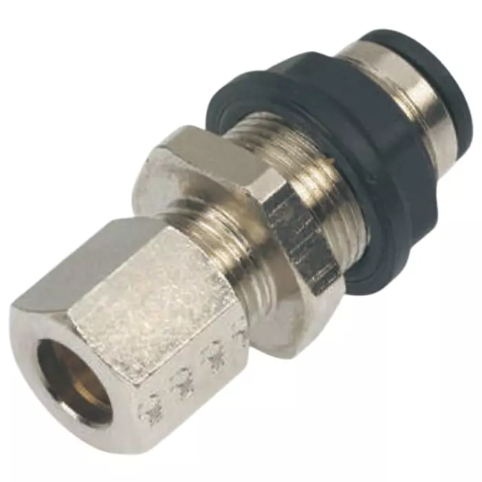 Legris LF3000 Series Bulkhead Tube-to-Tube Adaptor Push In 8 mm to Push In 8 mm Tube-to-Tube Connection Style, 3146 08 00 (Pack of 5 Pcs)