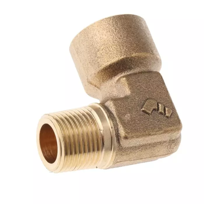 Legris Brass Pipe Fitting 90° Threaded Elbow Male R 3/8 inch to Female G 3/8in, 0144 17 17 (Pack of 5 Pcs)