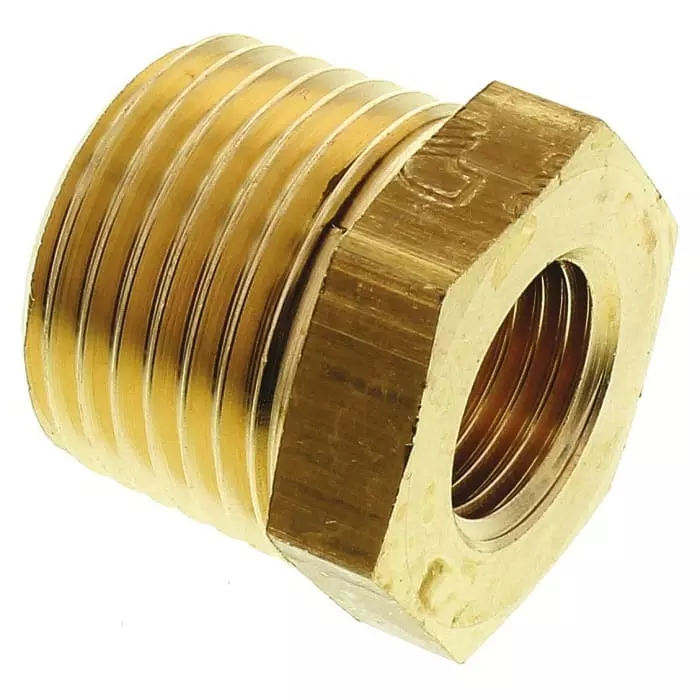 Legris Brass Pipe Fitting Straight Threaded Reducer Male R 1/2 inch to Female G 1/4in, 0163 21 13 (Pack of 5 Pcs)