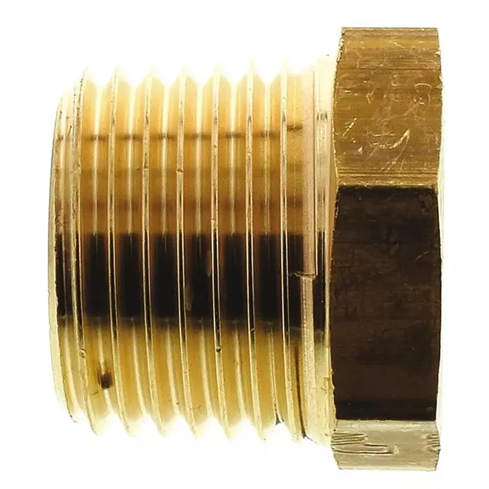 Legris Brass Pipe Fitting Straight Threaded Reducer Male R 1/2 inch to Female G 1/4in, 0163 21 13 (Pack of 5 Pcs)