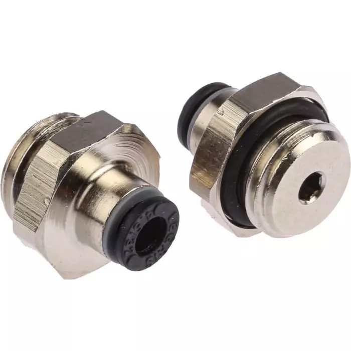 Legris LF3000 Series Straight Threaded Adaptor G 1/4 Male to Push In 4 mm Threaded-to-Tube Connection Style, 3101 04 13 (Pack of 5 Pcs)