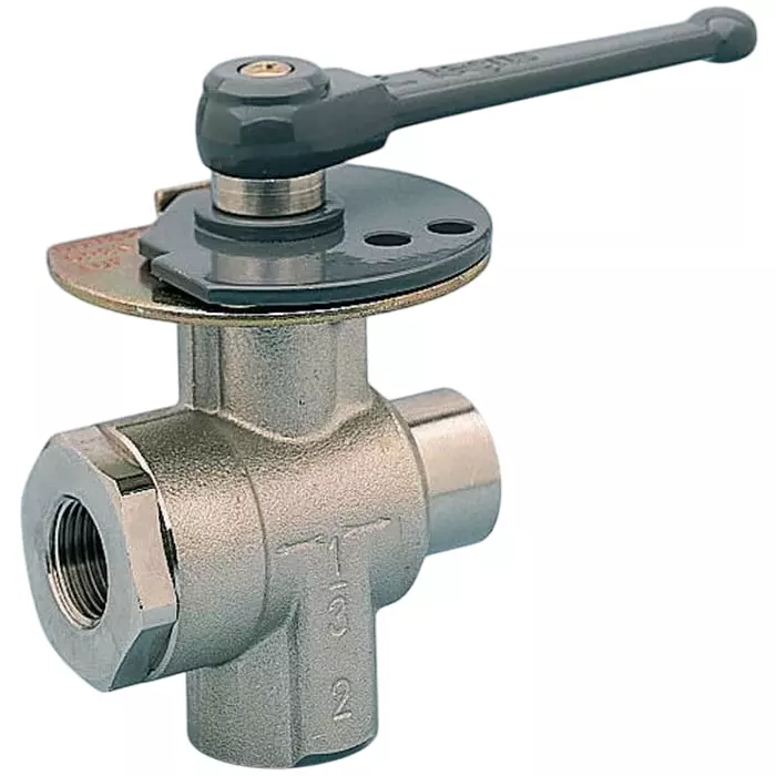 Legris Brass 3 Way Ball Valve Threaded BSPP 1/2 inch 40 Bar Operating Pressure, 0438 12 21