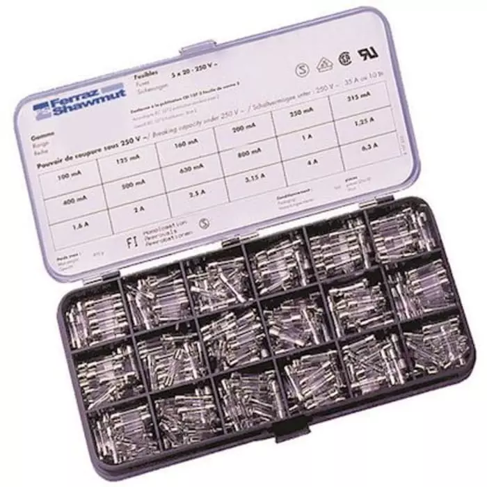 Mersen F Glass Cartridge Fuse 0.1 to 6.3 A 250 V AC 5x20 mm, MIBOX5SF