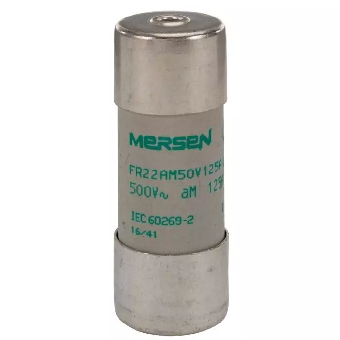 Mersen Slow-Blow Ceramic Cartridge Fuse 125 A 500 V AC 22.2x58 mm, FR22AM50V125P (Pack of 10 Pcs)