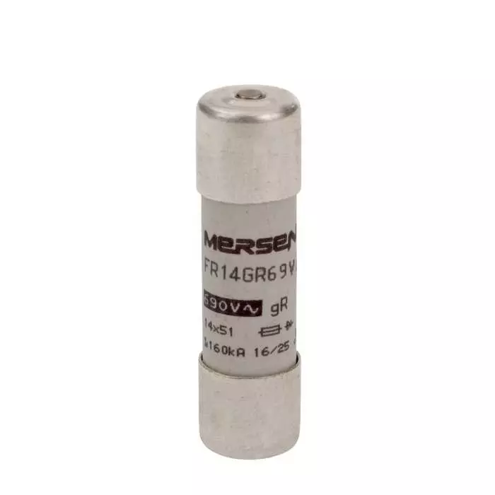 Mersen Slow-Blow Ceramic Cartridge Fuse 50 A 690 V AC 14x51 mm, FR14GR69V50T (Pack of 10 Pcs)