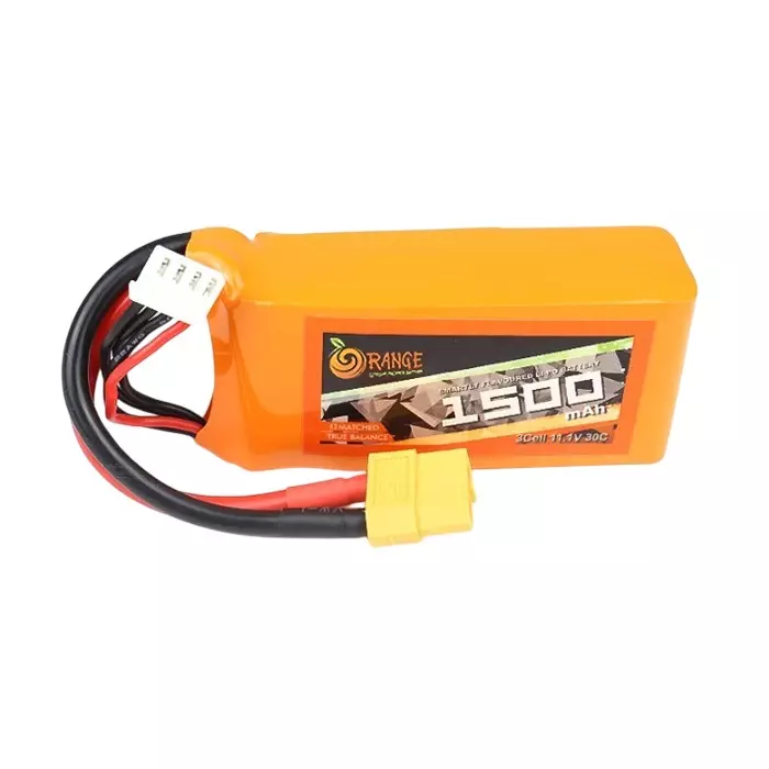Orange 11.1V 1500 mAh 30C 3S Lithium Polymer Battery Pack, ORANGE 1500/3S-30C