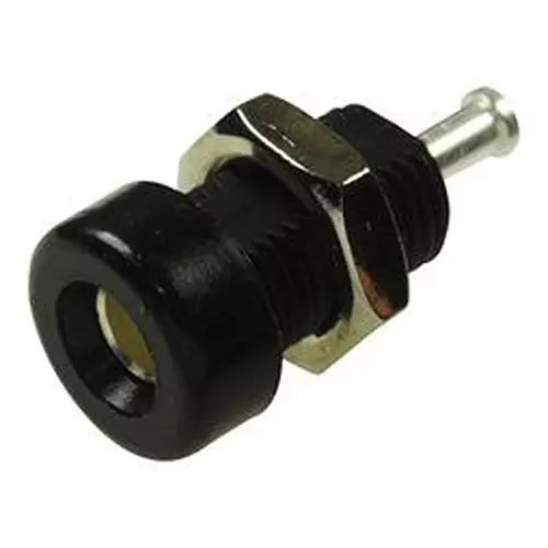 JOHNSON - CINCH CONNECTIVITY Banana Jack, 15A, Solder, Black, 108-2303-621