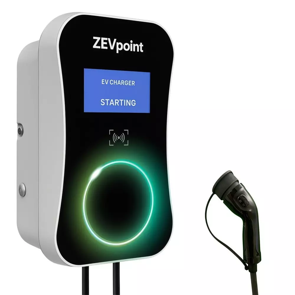 Zevpoint TPU Smart EV Charger With App 5 m Length 22 Kw Power LED Screen Dual Tone 440 V, ZPAC-15-22