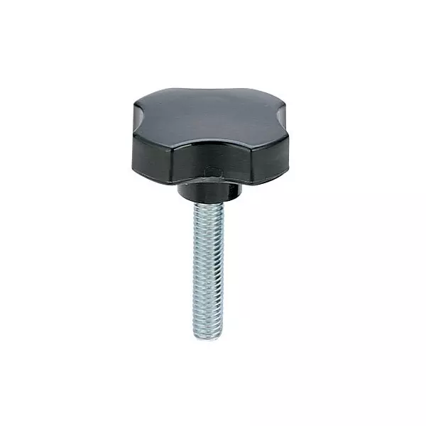 Pecox Screw Knob Polyamide Head With MST M6 Bolt Size 32 mm Diameter Zinc Plated Hexagonal Type, PSK632 (Pack of 100)