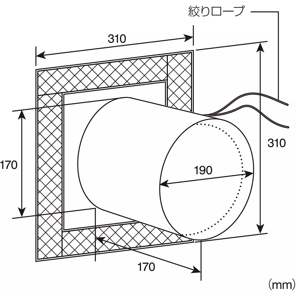 hozan-duct-sleeve-310x310x170-mm-outer-dimension-z-951-170