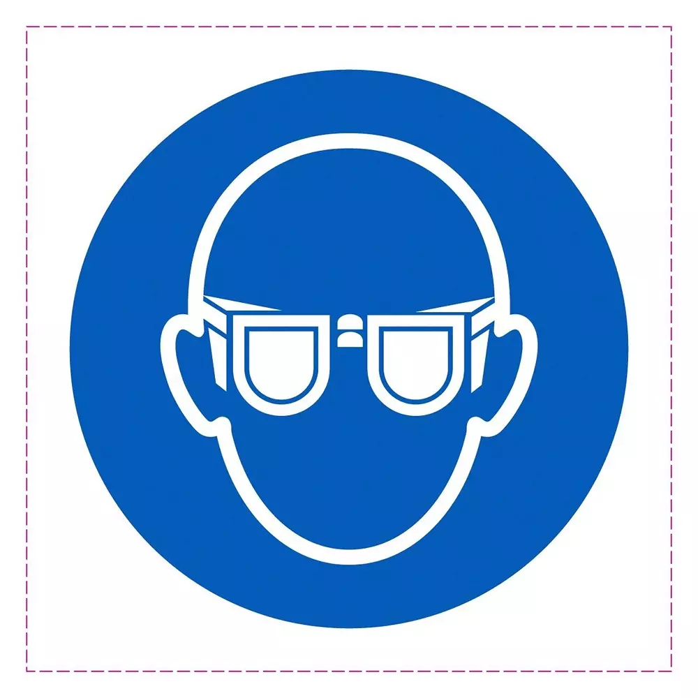 MULTICOMP PRO Mandatory Safety Sign Type PVC (Polyvinylchloride) Material Wear Eye Protection (Symbol) Legend, MP009777 (Pack of 5)