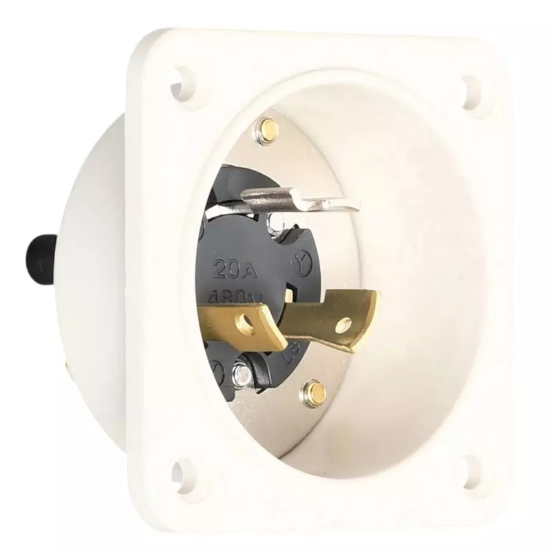 AMERICAN DENKI Hook Type Flange Inlet 480 V Rated Voltage, 3245N-L8