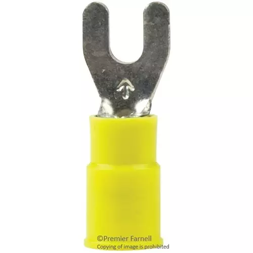 3M TERMINAL, FORK, STUD 6, CRIMP, YELLOW, MNG10-6FX (Pack of 50 Pcs)