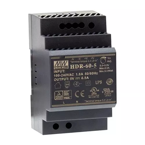 Mean Well POWER SUPPLY, AC-DC, 15V, 4A, HDR-60-15