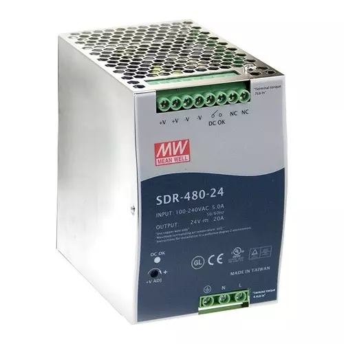 Mean Well POWER SUPPLY, AC-DC, 48V, 10A, SDR-480-48