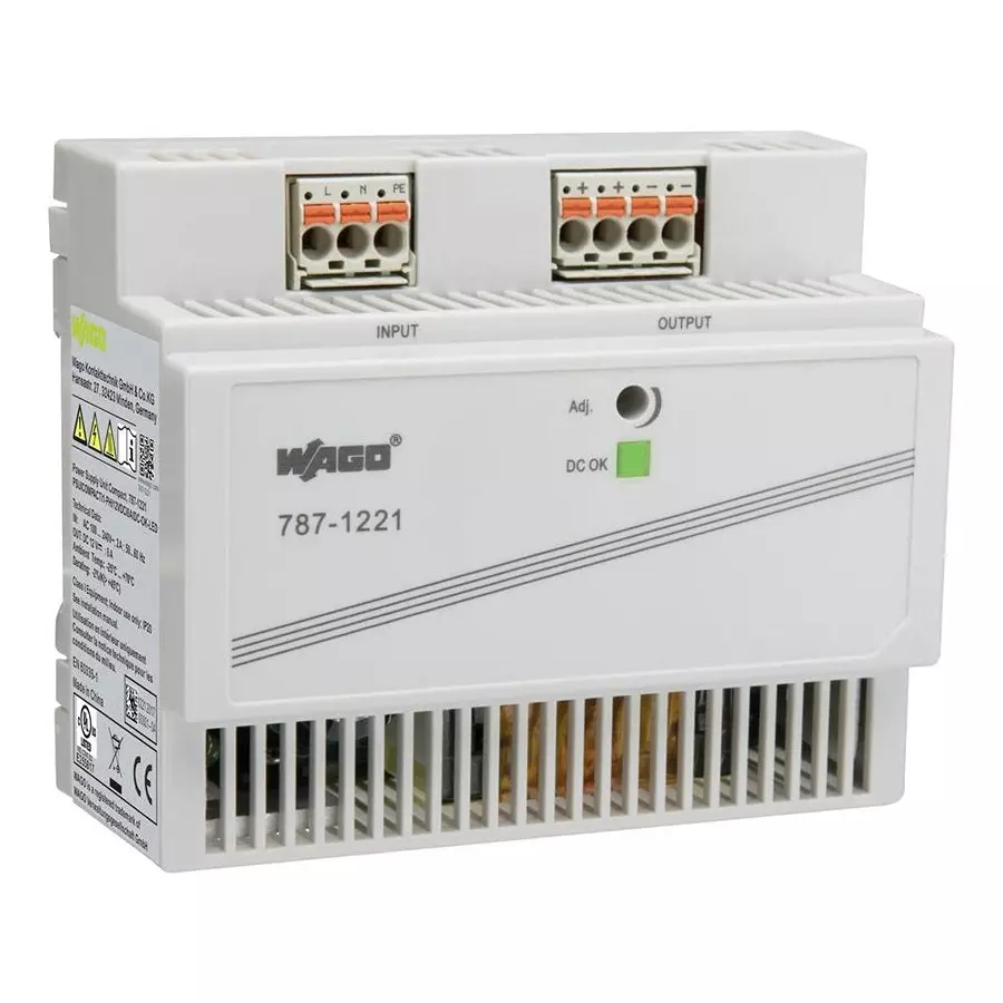 Wago POWER SUPPLY, AC-DC, 12V, 8A, 787-1221.