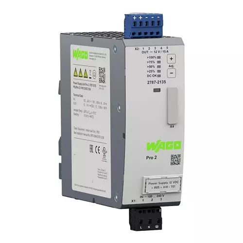 Wago POWER SUPPLY, AC-DC, 12V, 15A, 2787-2135