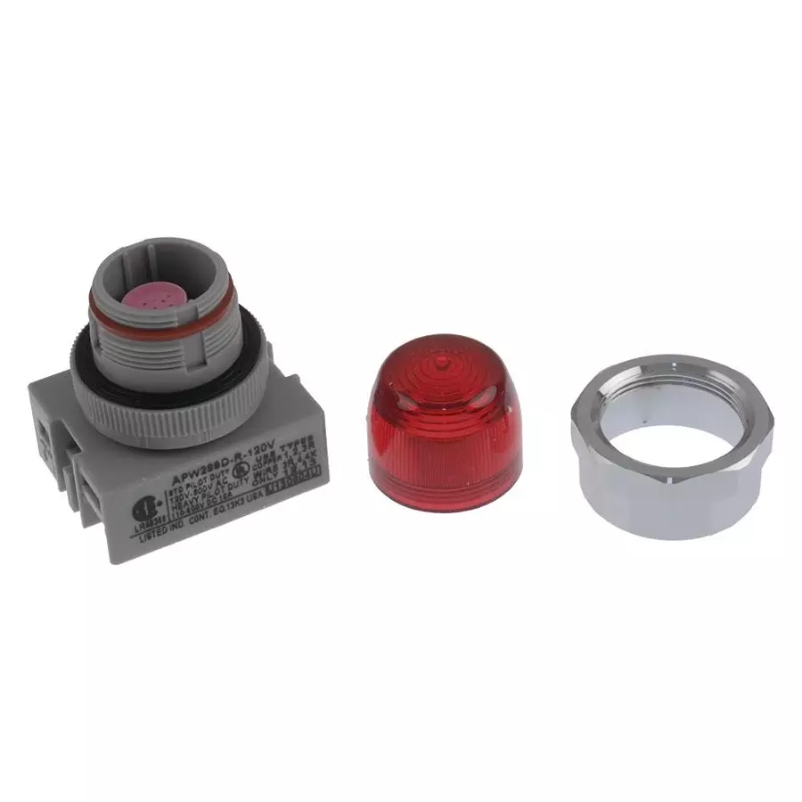 IDEC PANEL MOUNT INDICATOR, LED, 22MM, RED, 120V, APW299D-R-120V