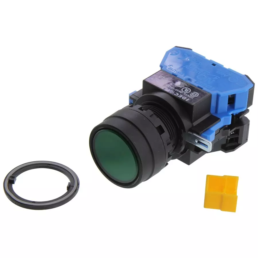 IDEC SWITCH, INDUSTRIAL PUSHBUTTON, 22MM, HW1L-M1F10QD-G-24V