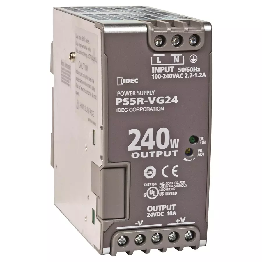 IDEC POWER SUPPLY, AC-DC, 24V, 10A, PS5R-VG24.