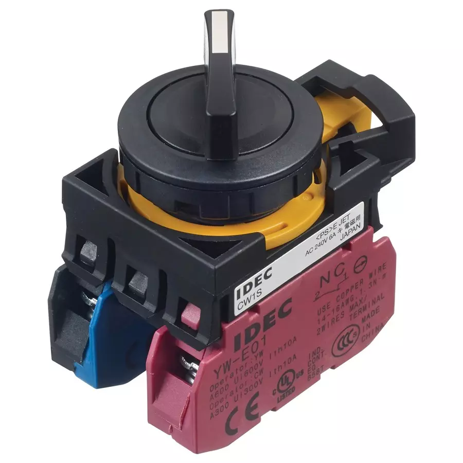 IDEC ROTARY SWITCH, 3 POS, 10A, 240VAC, CW1S-31LE20