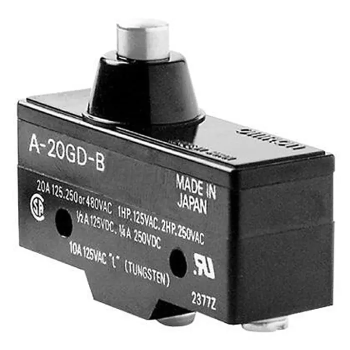 OMRON INDUSTRIAL AUTOMATION MICROSWITCH, ROLLER LEVER SPDT 20A 500V, A-20GV2-B
