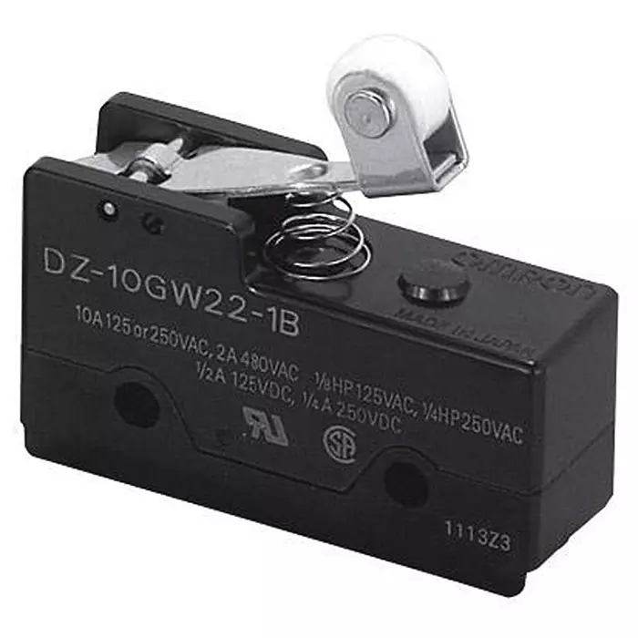 OMRON INDUSTRIAL AUTOMATION MICROSWITCH, SHORT HINGE, DPDT, 250V, 10A, DZ-10GW22-1B