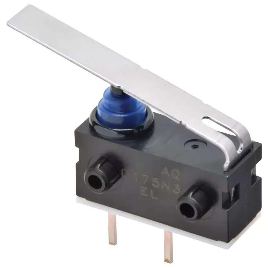 OMRON ELECTRONIC COMPONENTS MICROSWITCH, LEVER, SPST-NC, 0.1A, 12VDC, D2AW-ER052D R