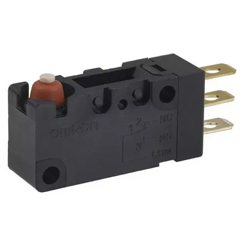 OMRON ELECTRONIC COMPONENTS MICROSWITCH PIN PLUNGER SPDT 100mA 125V, D2VW-01-1HS