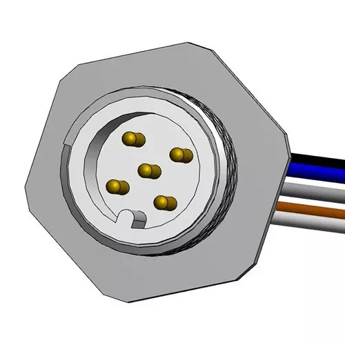 NORCOMP Sensor Cord, 5P M12 Plug-Free End, 12", MPM12A05I12BF01