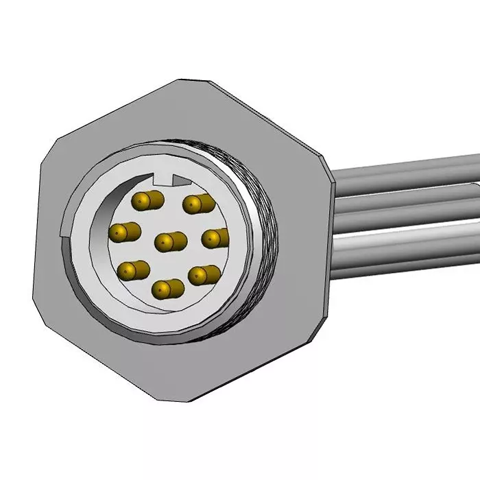 NORCOMP Sensor Cord, 8P M12 Plug-Free End, 12", MPM12A08I12BF03