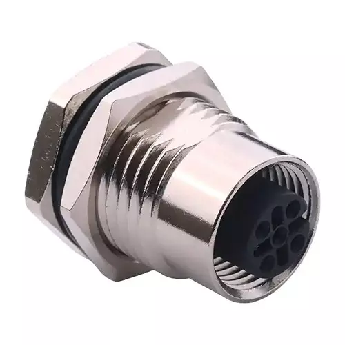 NORCOMP Sensor Conn, M12, 5Pos, Rcpt, Panel, 860-005-21SR004