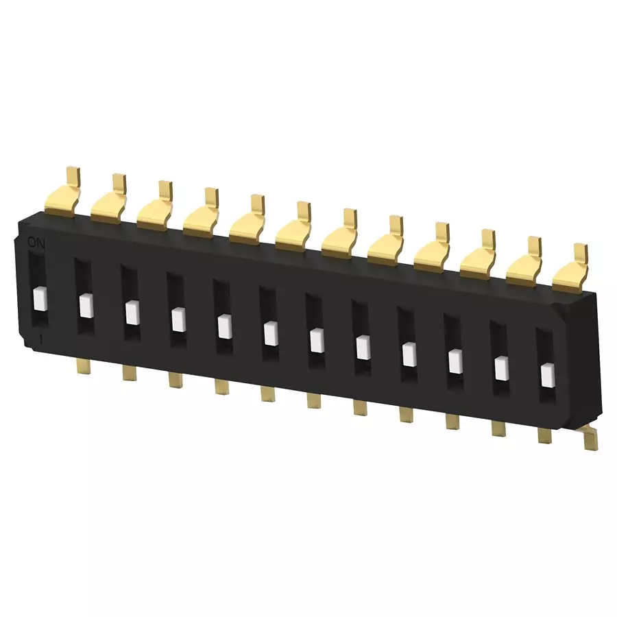 ALCOSWITCH - TE CONNECTIVITY Dip Switch, 12Pos, Spst, Slide, Smd, EDS12SGRNTU04Q