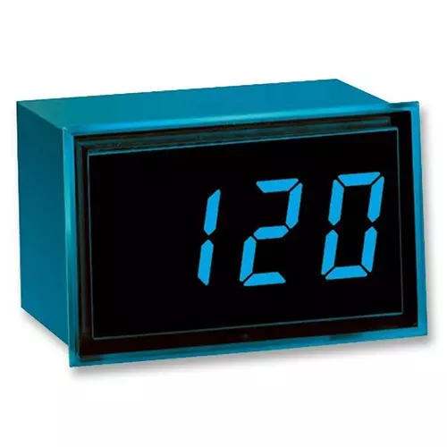 MURATA POWER SOLUTIONS Voltmeter, LED, Blue, 2-Wire, Ac, DMS-20PC-1-LM-B-C