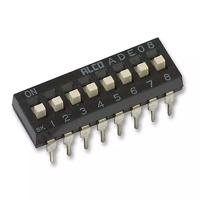 ALCOSWITCH - TE CONNECTIVITY Switch, Dil, 8Way, Spst, Raised, ADE0804
