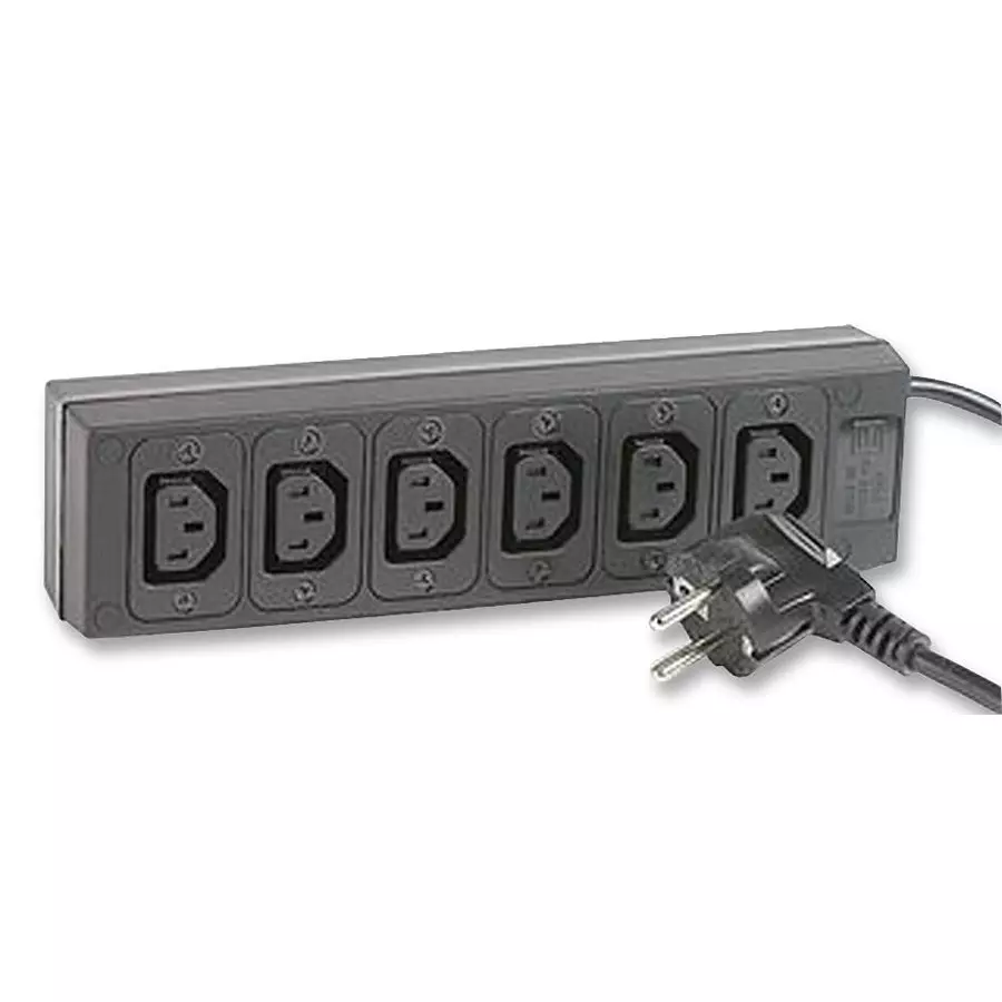 SCHURTER Distribution Board, Plug, 6Way, 2M, 4740.4600
