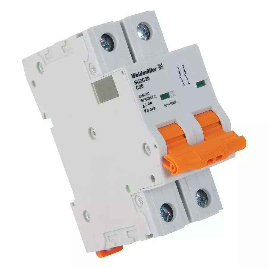 Weidmuller SUPPLEMENTARY CKT BREAKER, 2 POLE, 30A, 2480410000