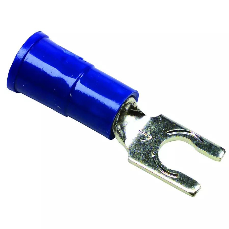Multicomp TERMINAL, LOCKING FORK, #6, CRIMP, BLUE, CLS-TV-1406