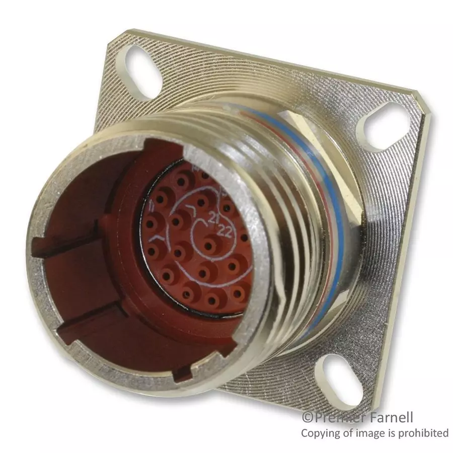 AMPHENOL AEROSPACE CIRCULAR CONNECTOR, RECEPTACLE, 22 POSITION, PANEL, D38999/20FC35PN