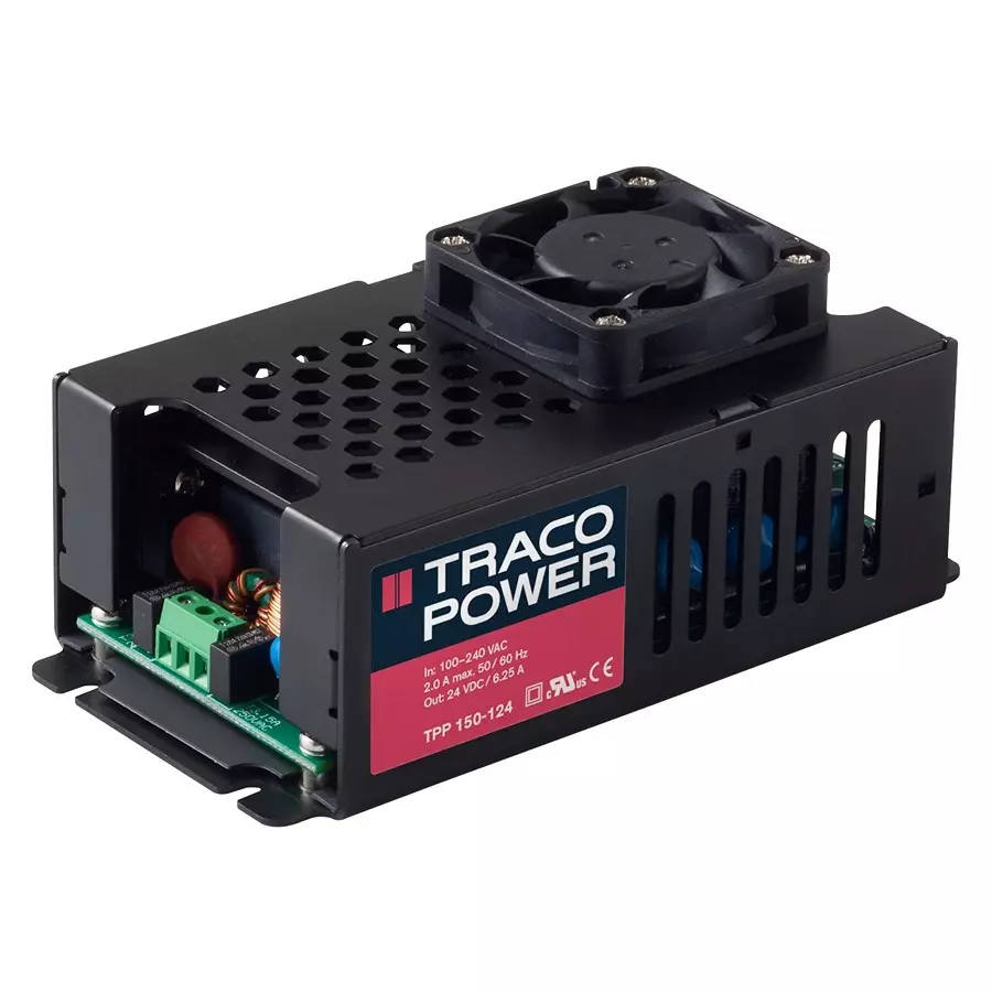 TRACO POWER POWER SUPPLY, AC-DC, MEDICAL, 24V, 6.25A, TPP 150-124