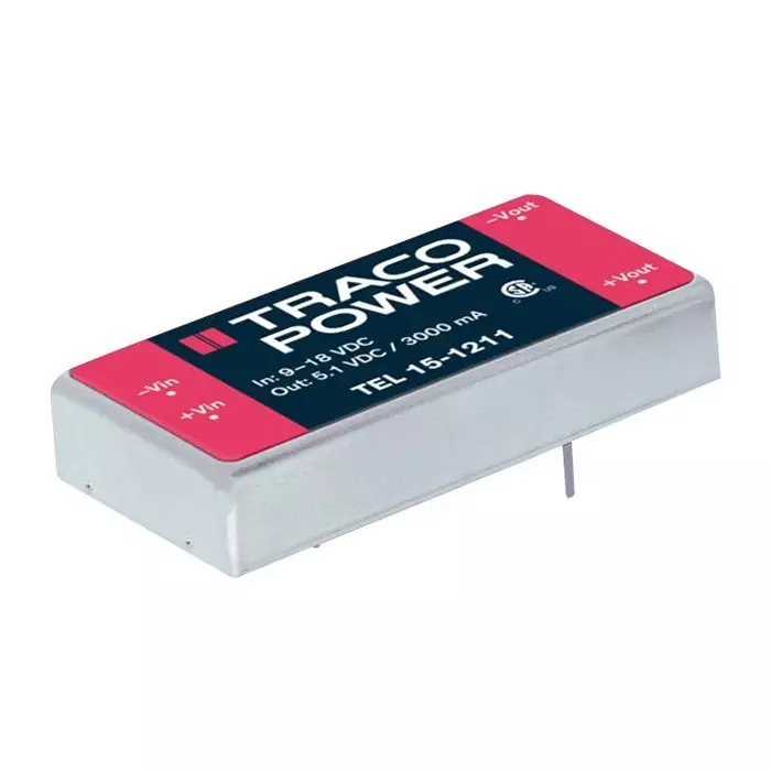 TRACO POWER CONVERTER, DC/DC, 15W, +/-15V/0.5A, TEL 15-2423