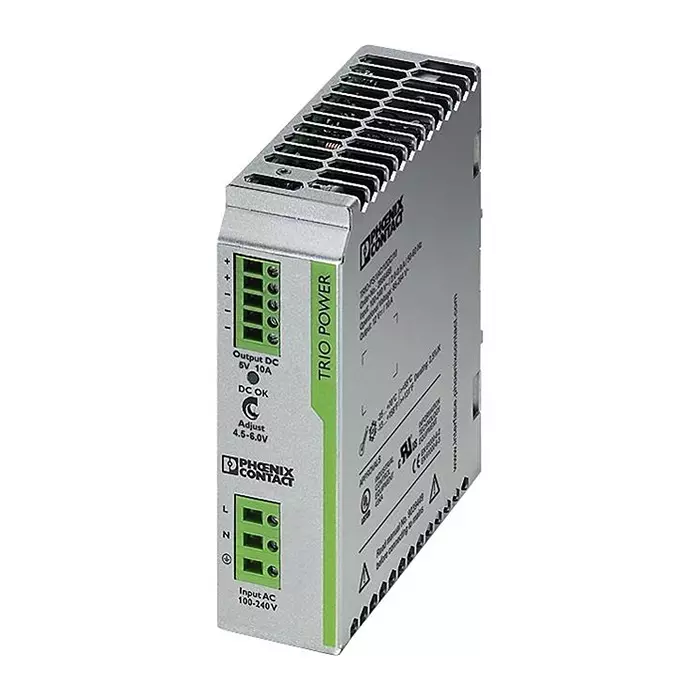 Phoenix Contact AC / DC DIN Rail Mount Power Supplies POWER SUPPLY, AC-DC, 5V, 10A, 2902646