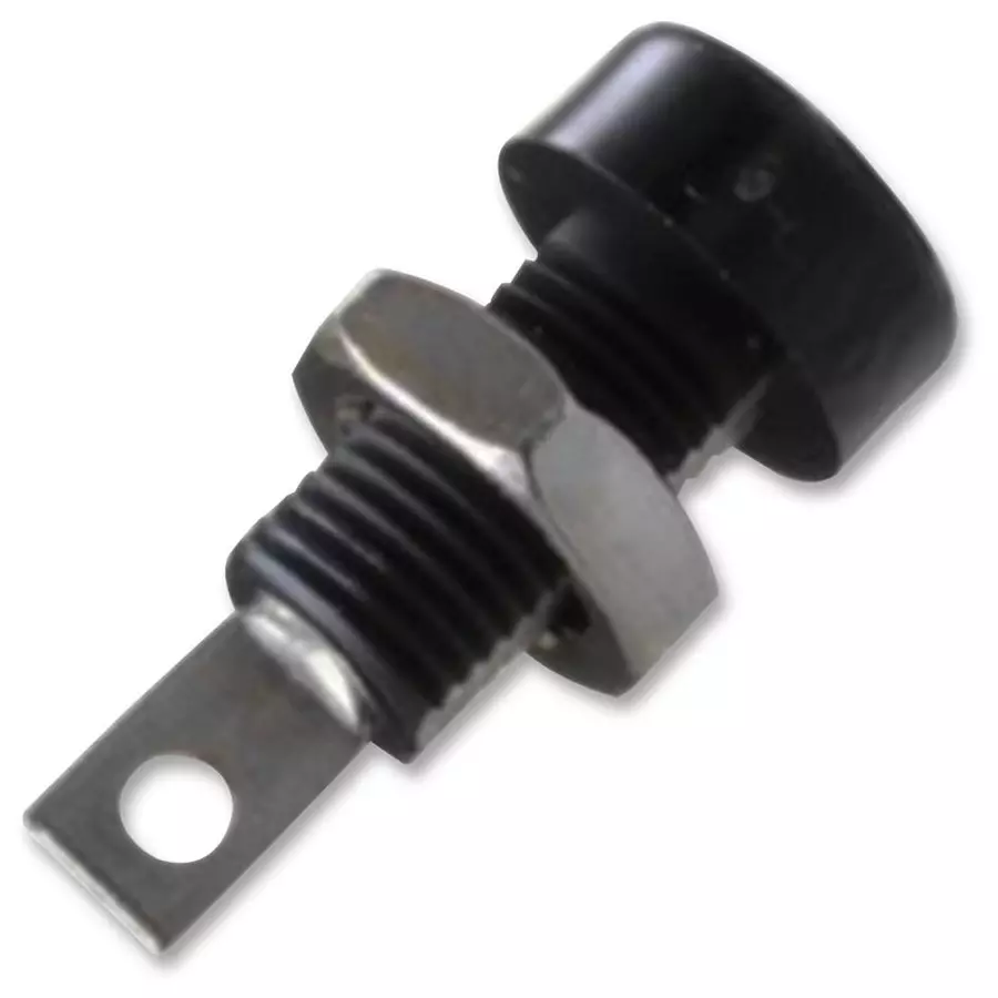 JOHNSON BANANA JACK, 15A, SOLDER, BLACK, 108-0903-001