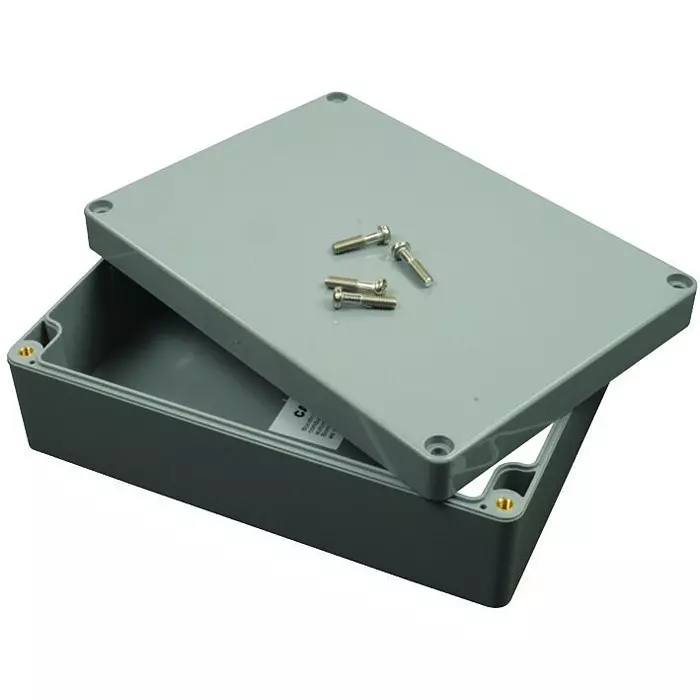 BUD ENCLOSURE, JUNCTION BOX, PLASTIC, GRAY, PN-1324-DG.