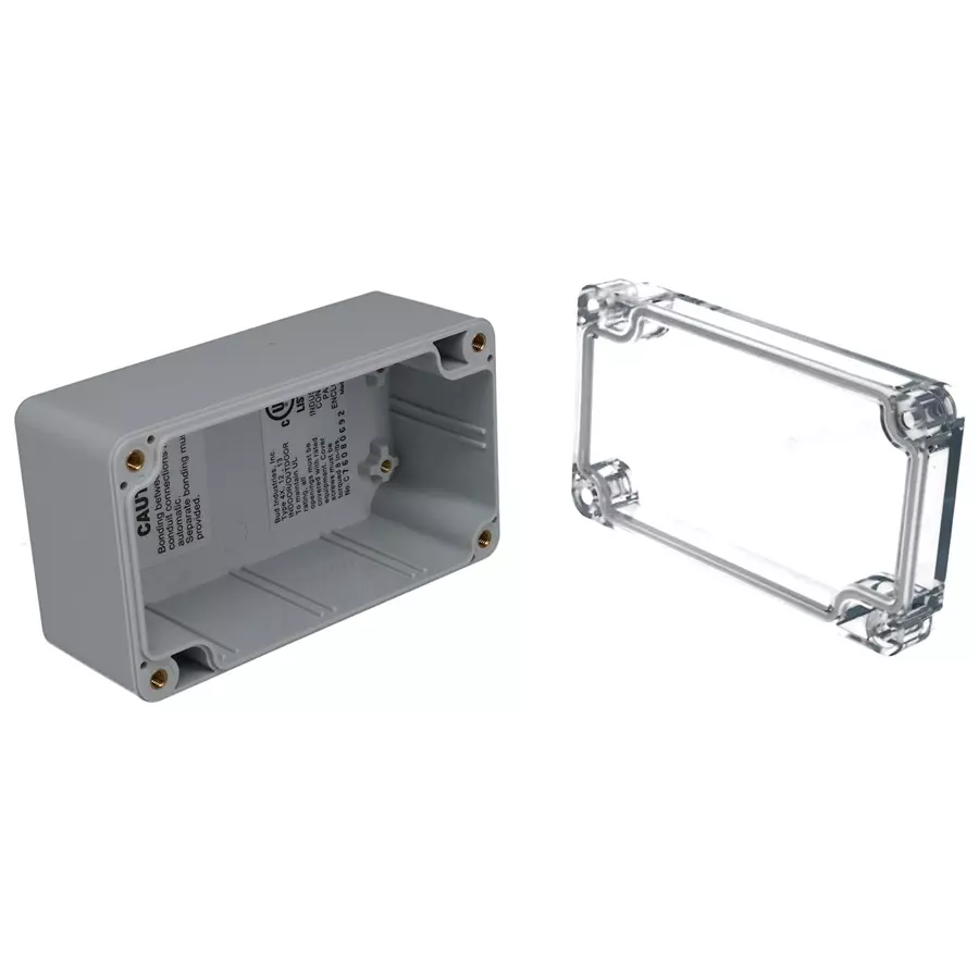 BUD ENCLOSURE, WALL MOUNT, PC, GREY/CLEAR, PN-1322-AC