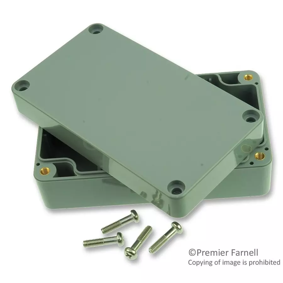 BUD ENCLOSURE, JUNCTION BOX, PLASTIC, GRAY, PN-1340-DG
