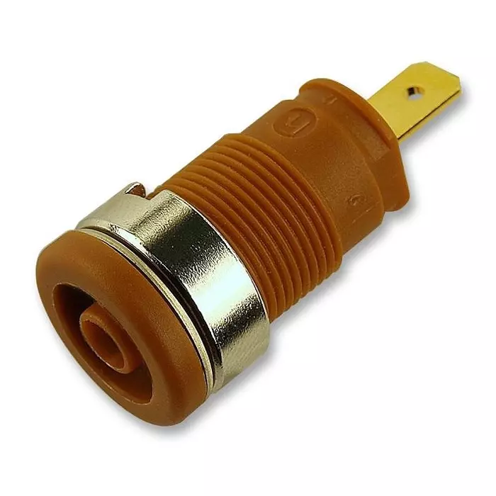 HIRSCHMANN SOCKET, 4MM, SAFETY, BROWN, MVL S, 972355105