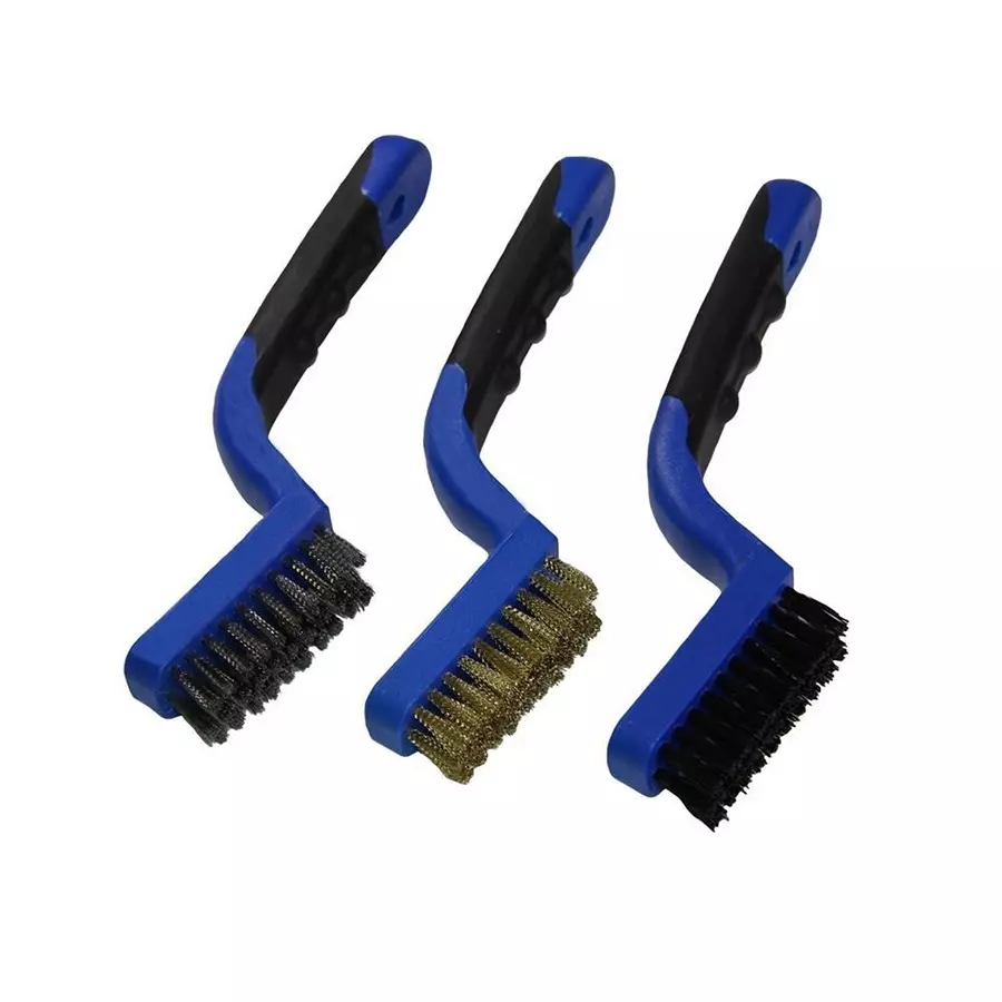 GRIP ON TOOLS 7" Mini Wire Brush Set - 3 Pieces, 27212